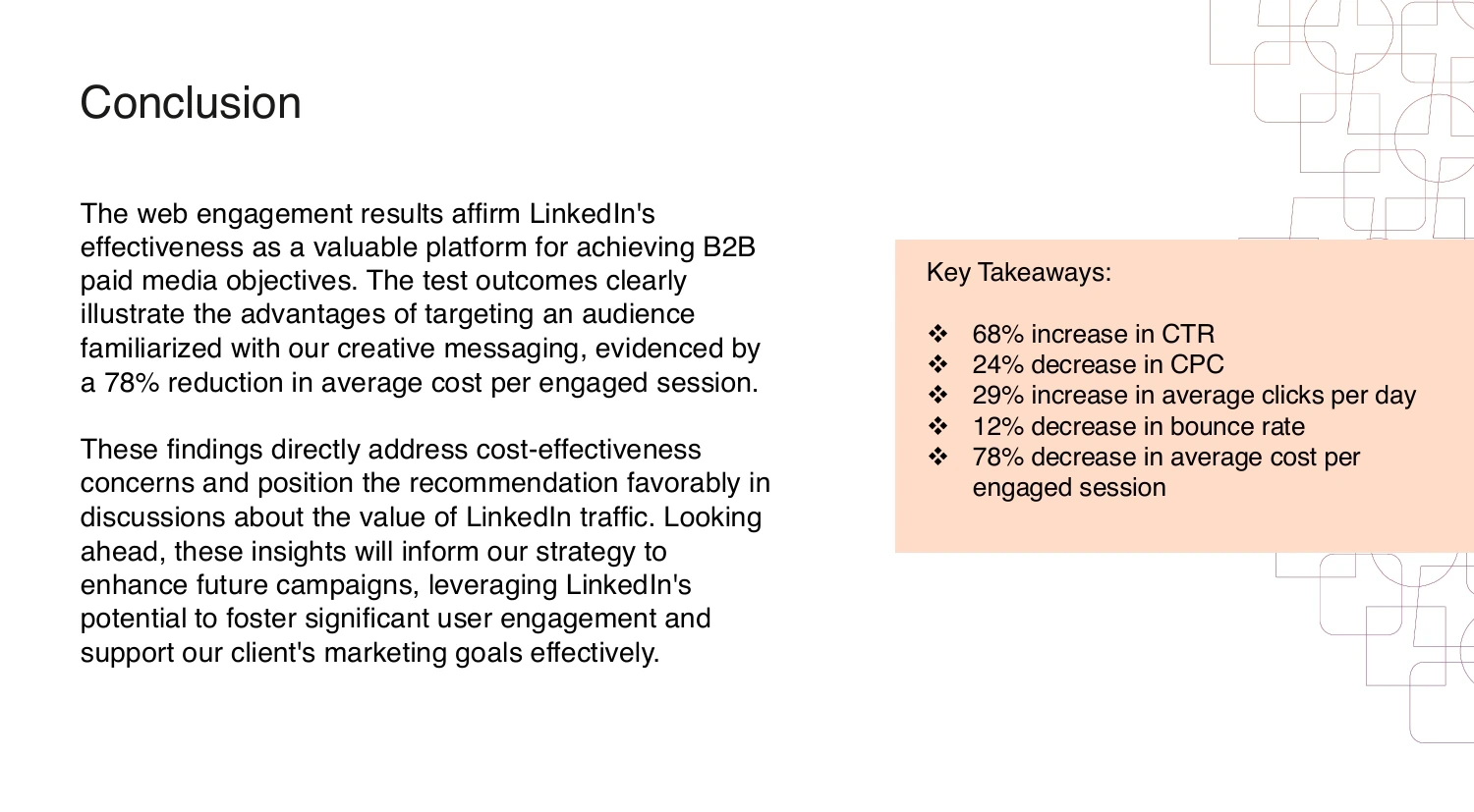 Client-facing key takeaways